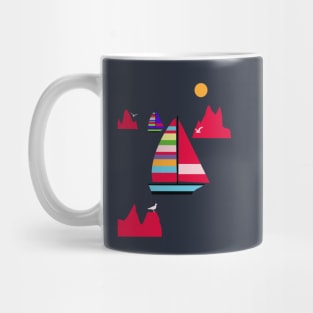 Sailing Boats Cliffs Seascape Mug